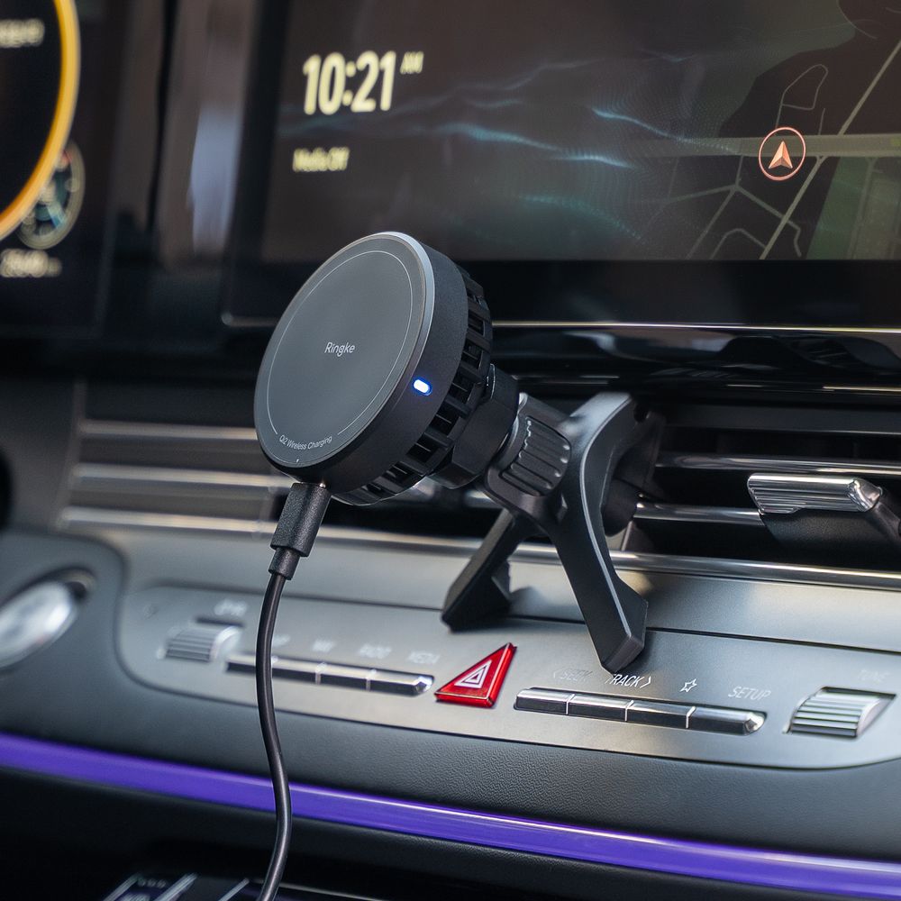 Ringke Peltier Qi2 Magnetic Magsafe Autós Telefontartó Vezeték Nélküli Töltő 15w Fekete-4