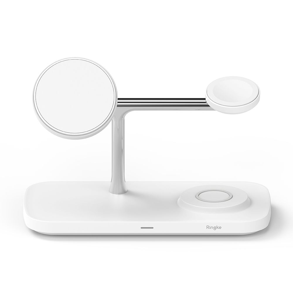 Ringke 3az1-ben Qi2 Magnetikus Magsafe Vezeték Nélküli Töltőállomás Fehér-9