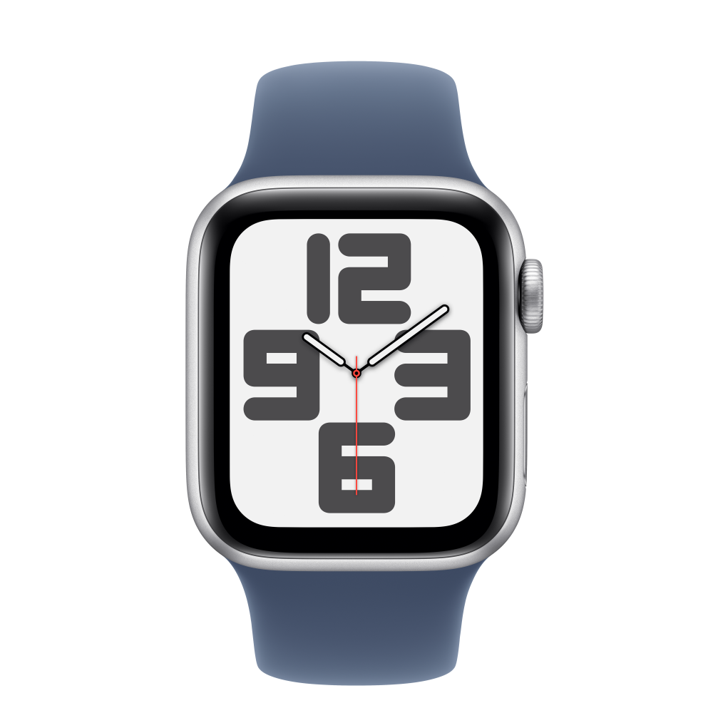 Apple Watch SE2 v3 GPS 40mm Ezüst Alumínium Tokkal és Farmer Sport Szíjjal - S/M-2