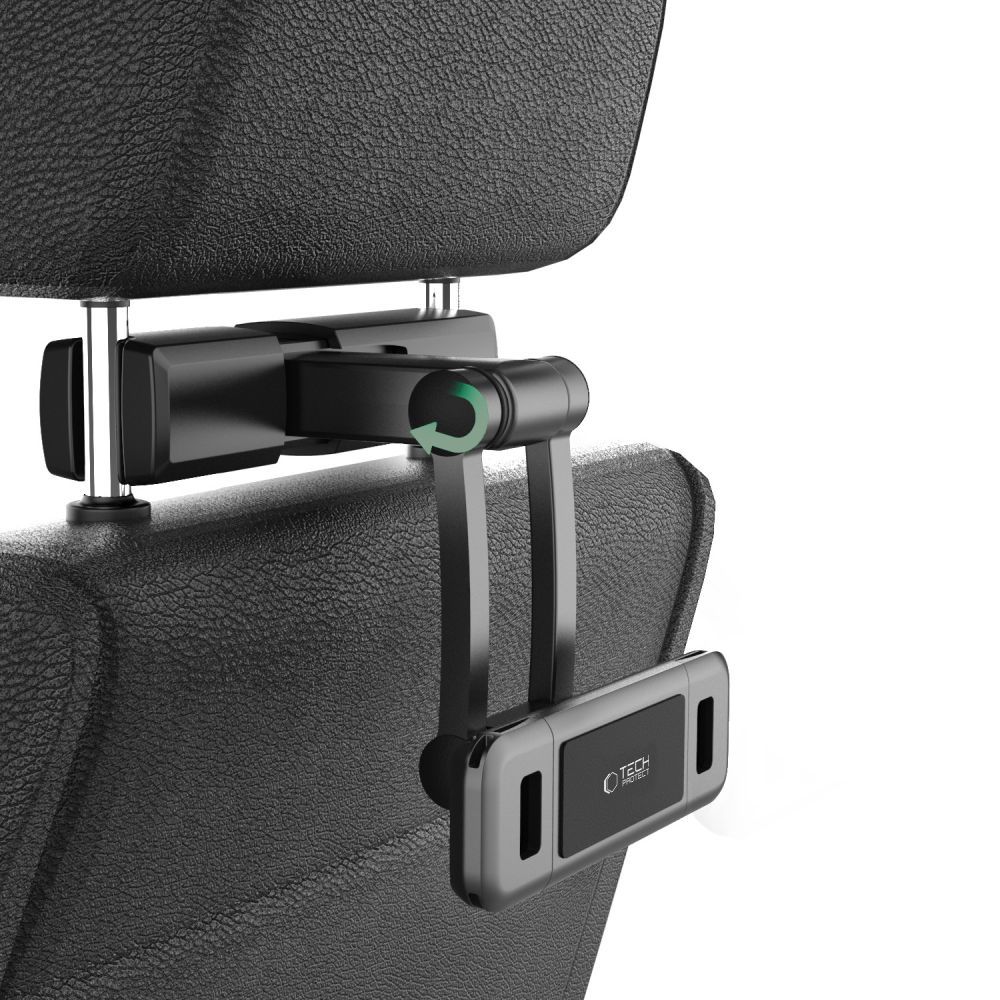 TECH-PROTECT V2 fejtámlára szerelhető autós tablettartó fekete-1