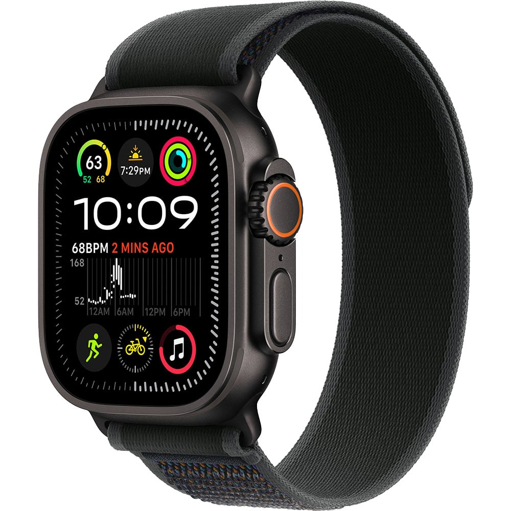 APPLE Watch Ultra 2 GPS + Cellular, 49mm, fekete titántok, fekete Terep pánt - S/M (MX4U3CM/A)-0
