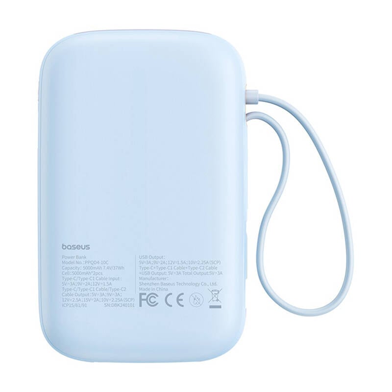 Baseus QPow 2 10000mAh 30W 2xUSB-C powerbank (kék)-1