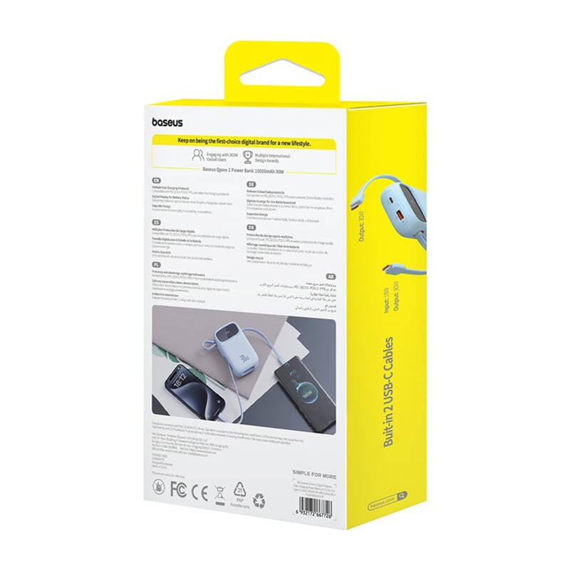 Baseus QPow 2 10000mAh 30W 2xUSB-C powerbank (kék)-7