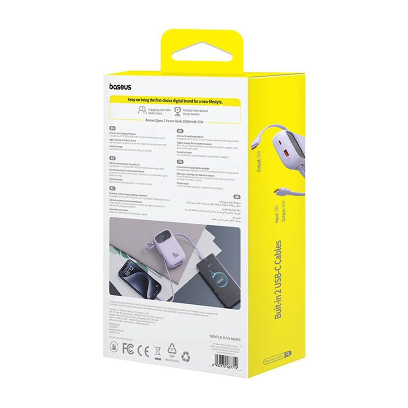 Powerbank Baseus QPow 2 10000mAh 30W 2xUSB-C (lila)-7