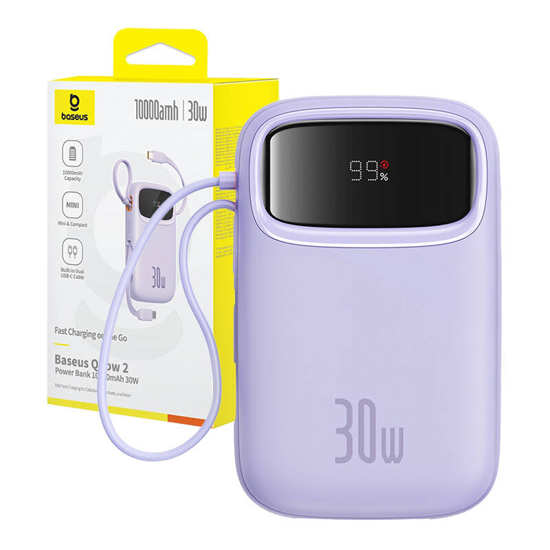 Powerbank Baseus QPow 2 10000mAh 30W 2xUSB-C (lila)-8