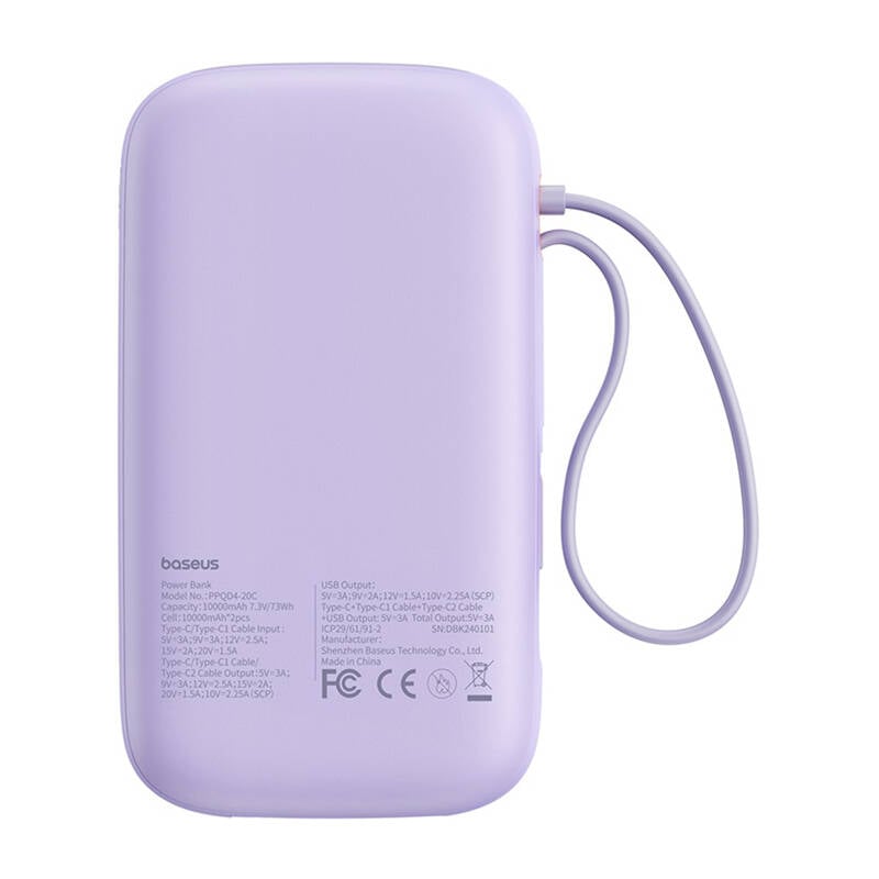 Baseus QPow 2 Powerbank 20000mAh 30W 2xUSB-C (lila)-5
