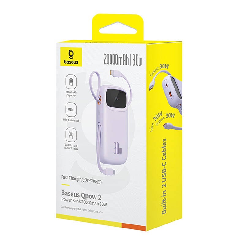Baseus QPow 2 Powerbank 20000mAh 30W 2xUSB-C (lila)-6