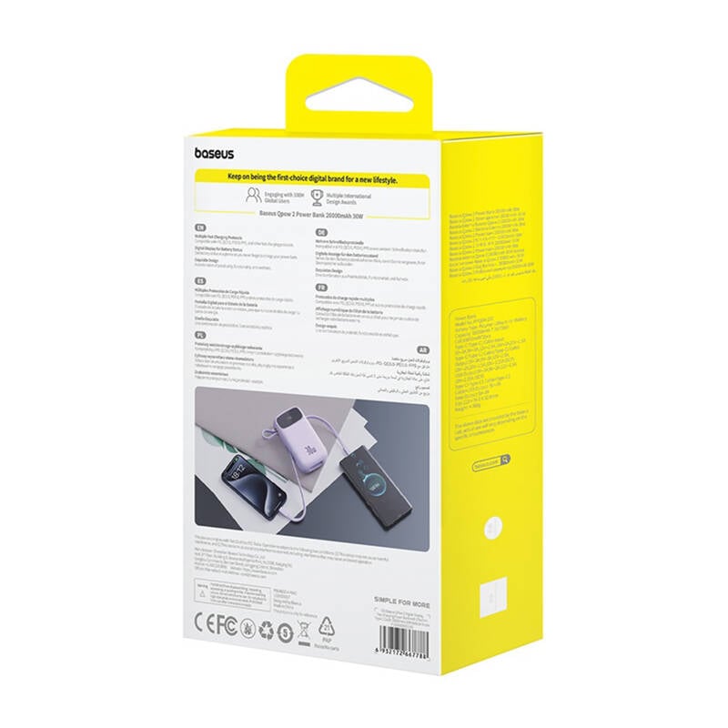 Baseus QPow 2 Powerbank 20000mAh 30W 2xUSB-C (lila)-7