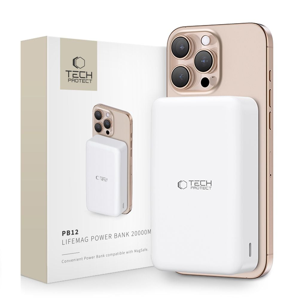 Tech-protect Pb12 Lifemag Magsafe Power Bank 20000mah Fehér-0