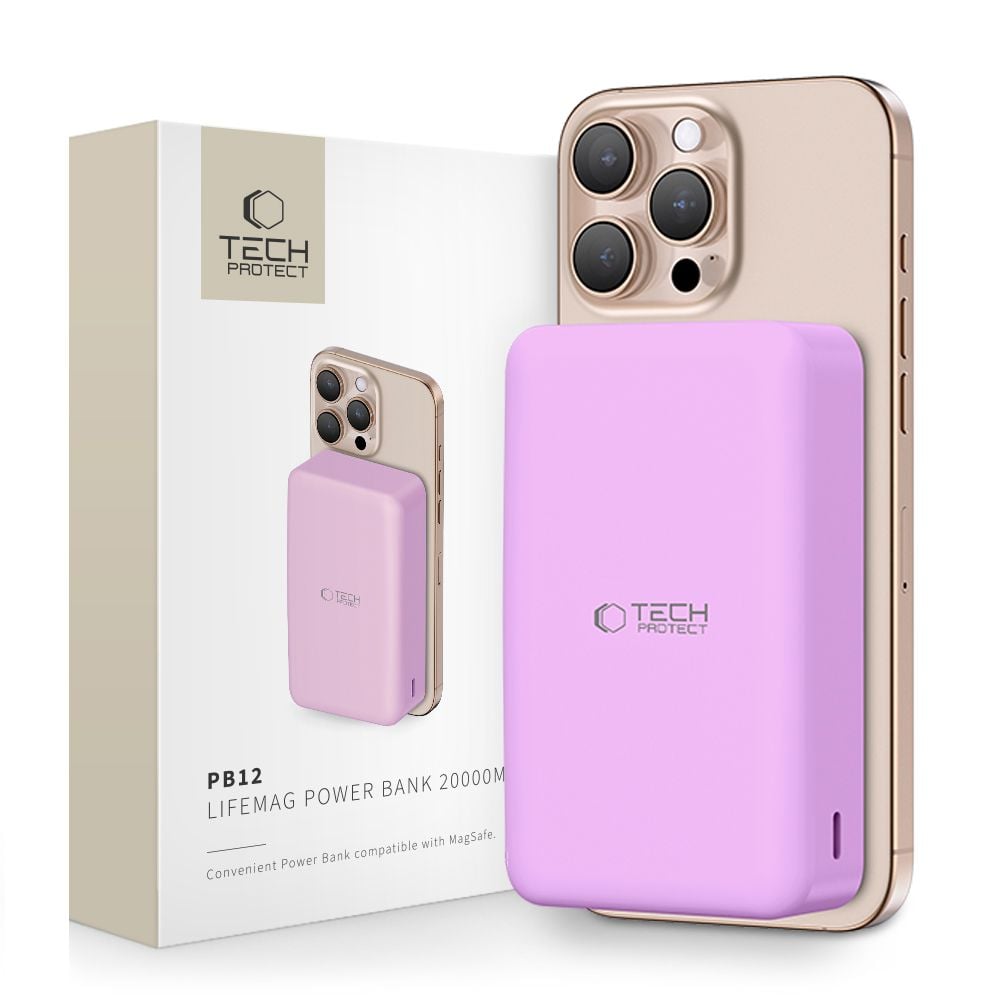 Tech-protect Pb12 Lifemag Magsafe Power Bank 20000mah Lila-0
