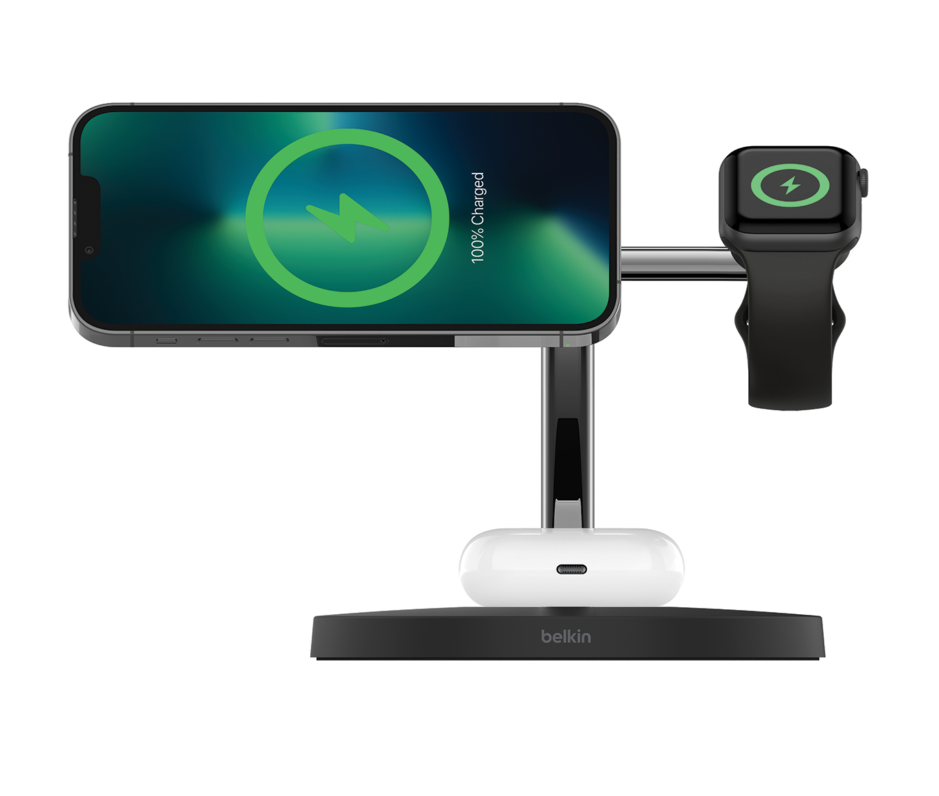Belkin BOOST CHARGE PRO MagSafe 3 az 1-ben töltőállvány, gyors töltés az órához, EU tápegység fekete-7