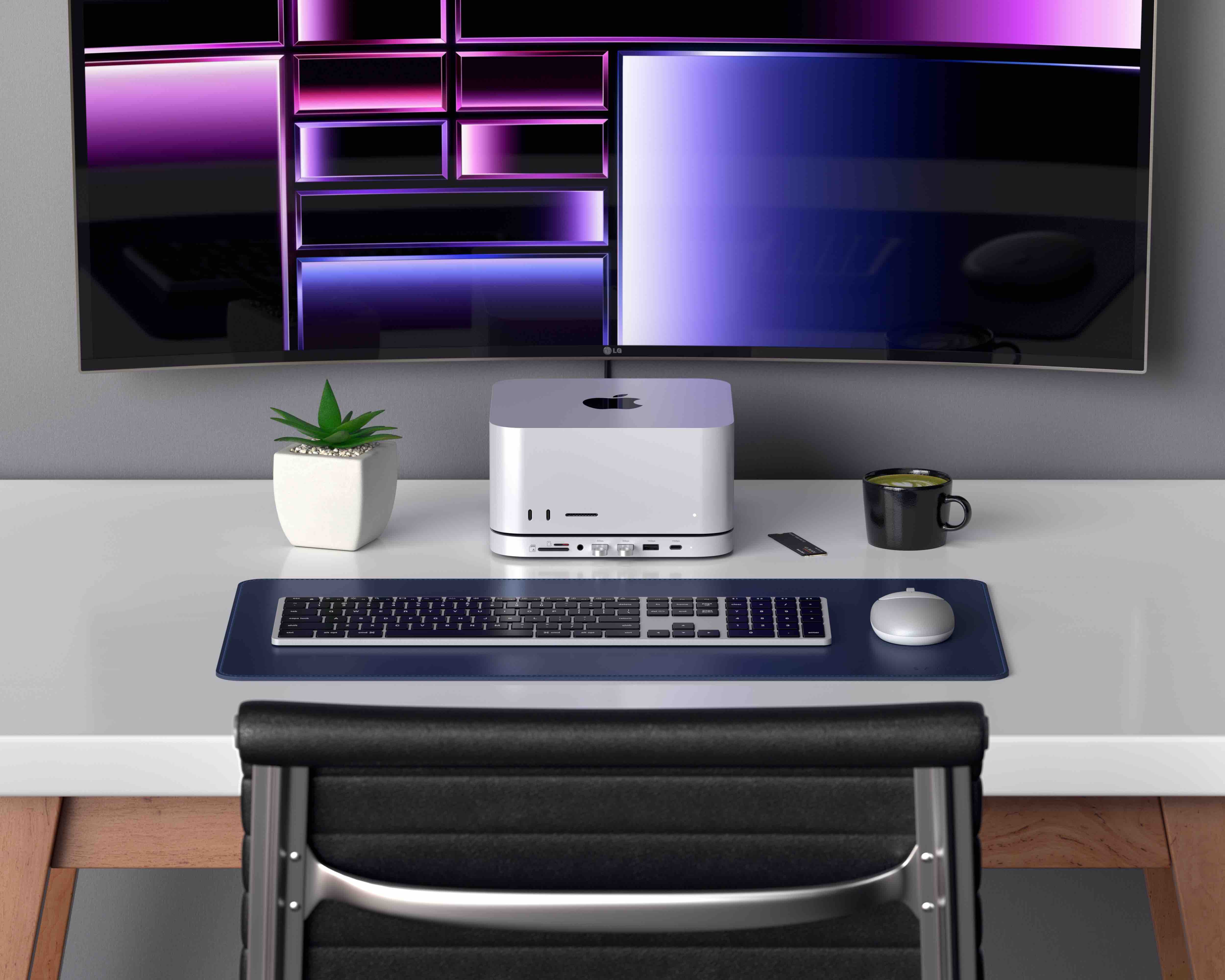 Satechi Állvány és Hub Mac Mini / Studio-hoz (1x USB-C 3.2, 1x USB-A 3.2, 2x USB-A 3.0, 3.5 mm audio, 1x Micro/SD, 1x NVMe/M.2 SATA SSD ház meghajtó nélkül) - Ezüst-5