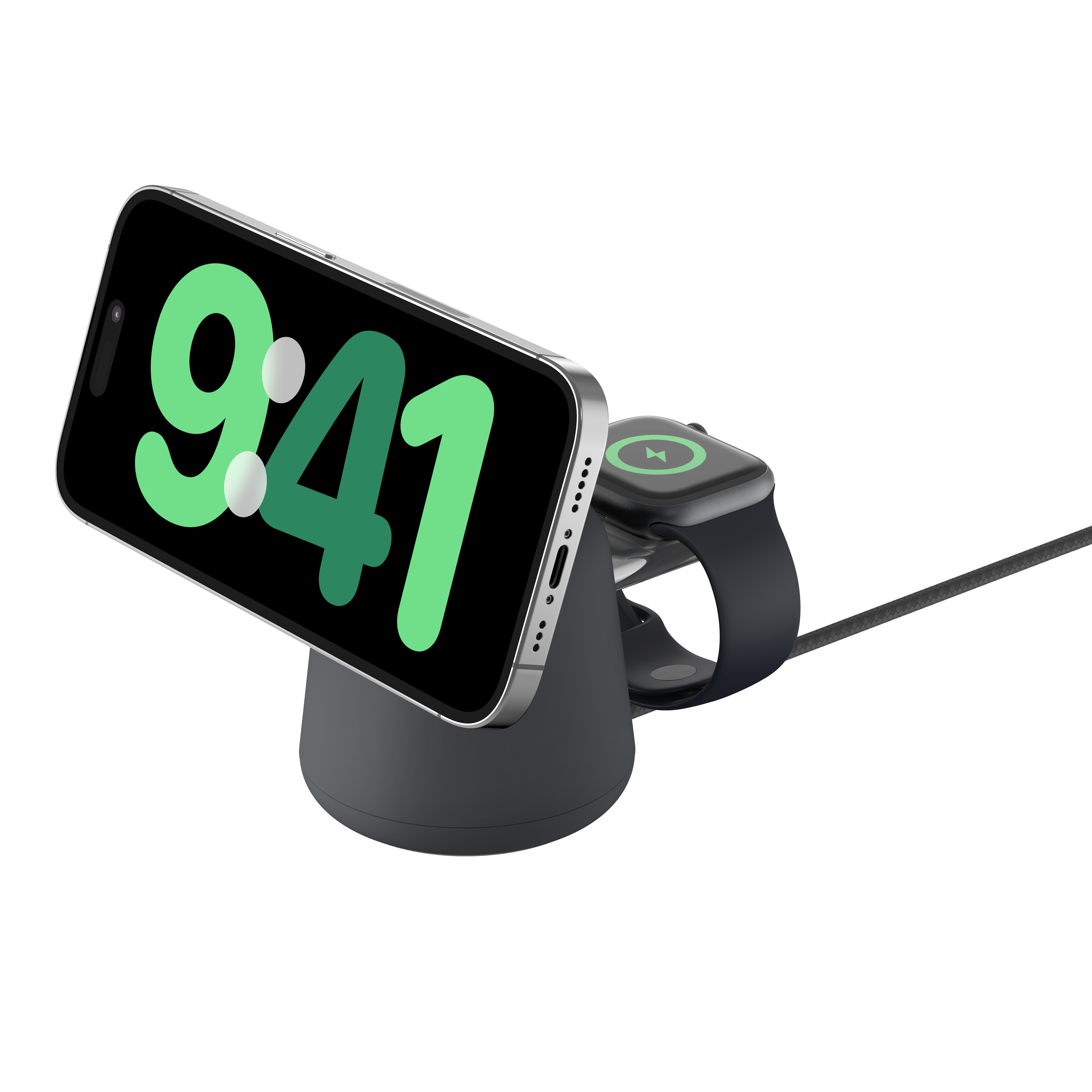 Belkin BOOST CHARGE PRO 2-az-1-ben Vezeték nélküli Töltőállomás MagSafe 15W - Faszén-0