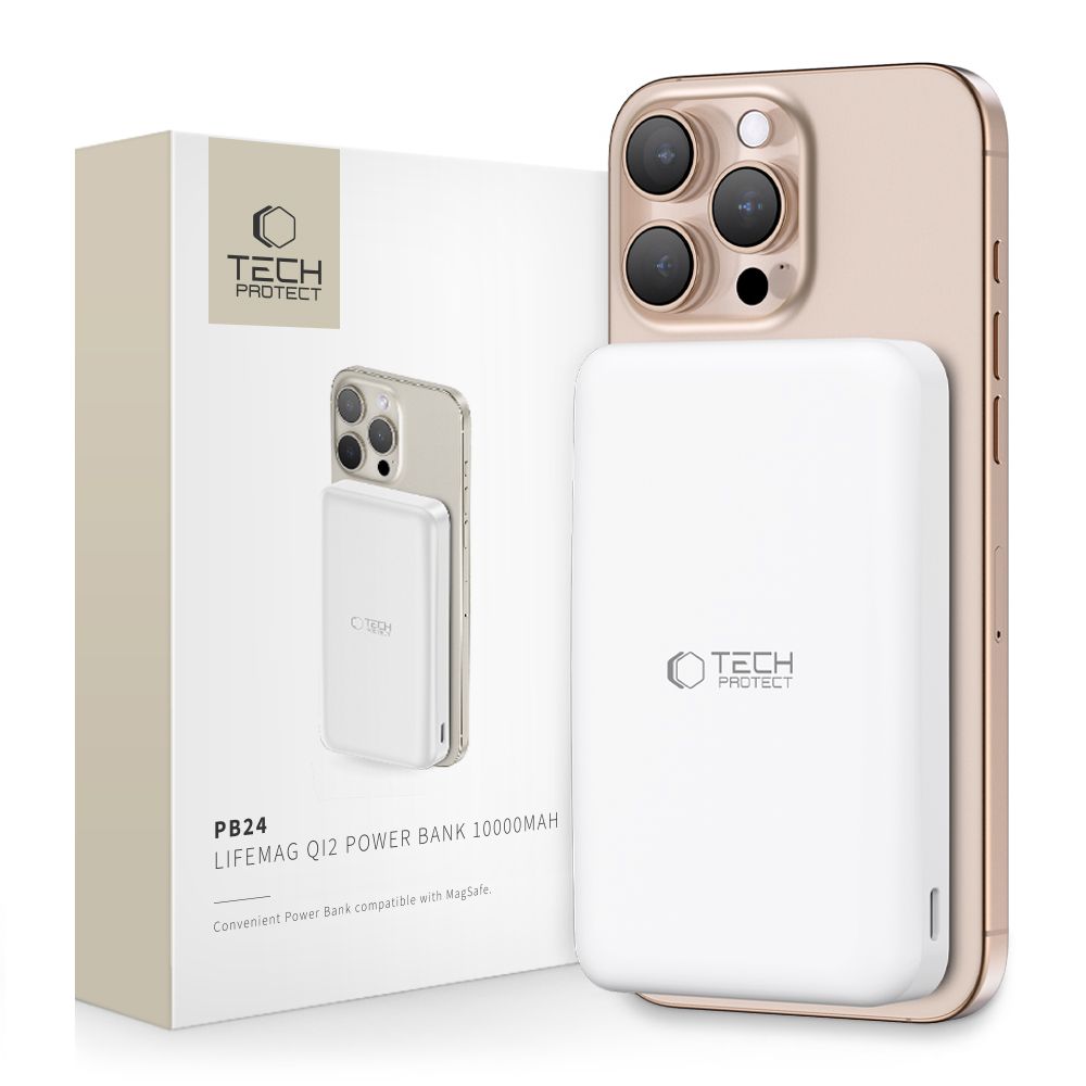 Tech-protect Pb24 Lifemag Qi2 Magsafe Power Bank 10000mah Fehér-0