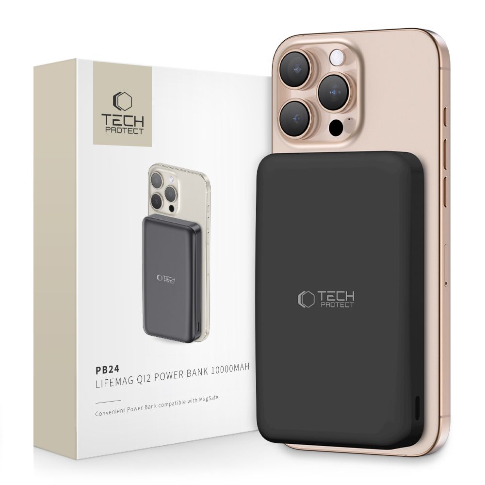 Tech-protect Pb24 Lifemag Qi2 Magsafe Powerbank 10000mah Fekete-0