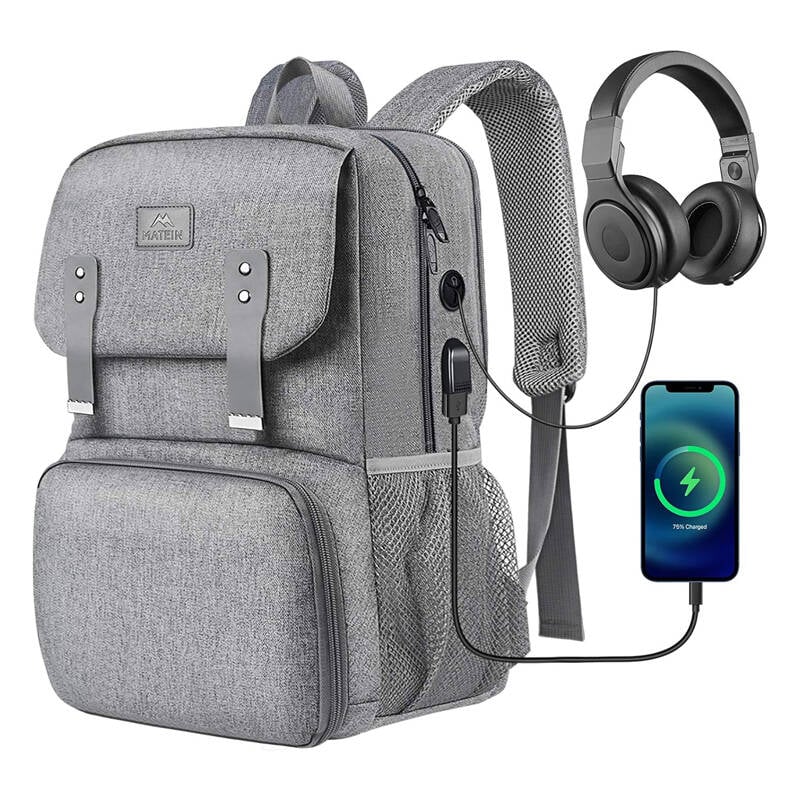 Lunch / Laptop hátizsák 15.6'' Matein 1161 Szürke USB-2