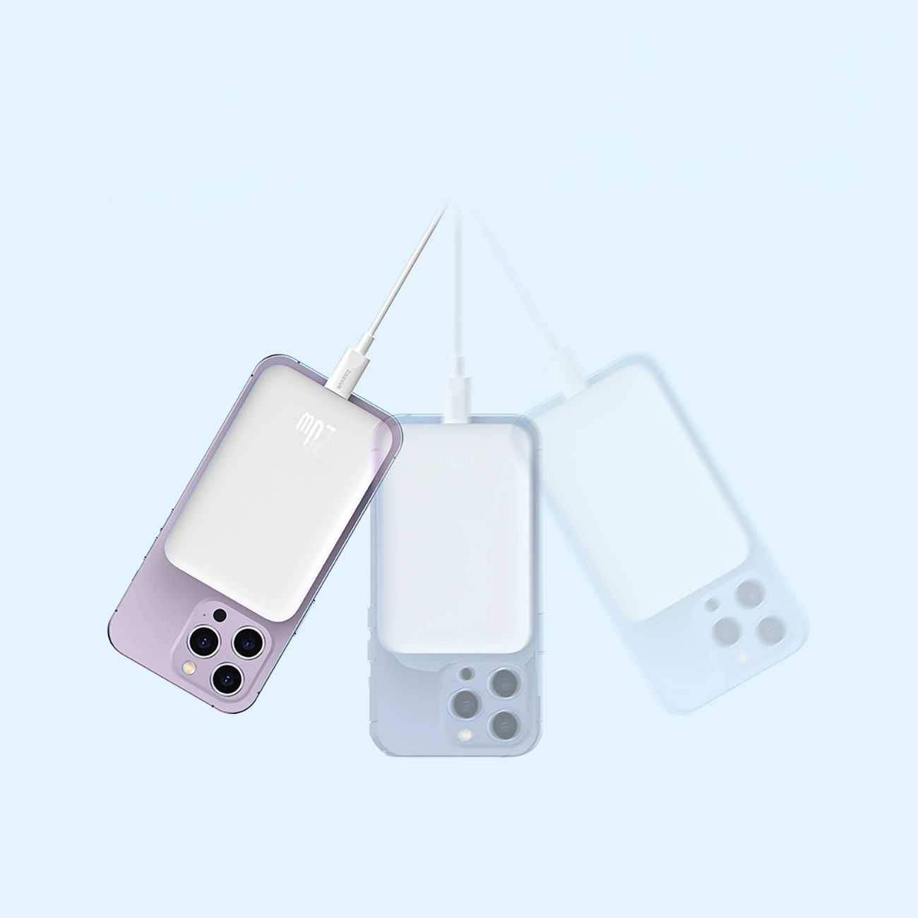 Baseus Magsafe Mini 6000mAh 20W powerbank kábellel Simple Series USB-C - fehér-13