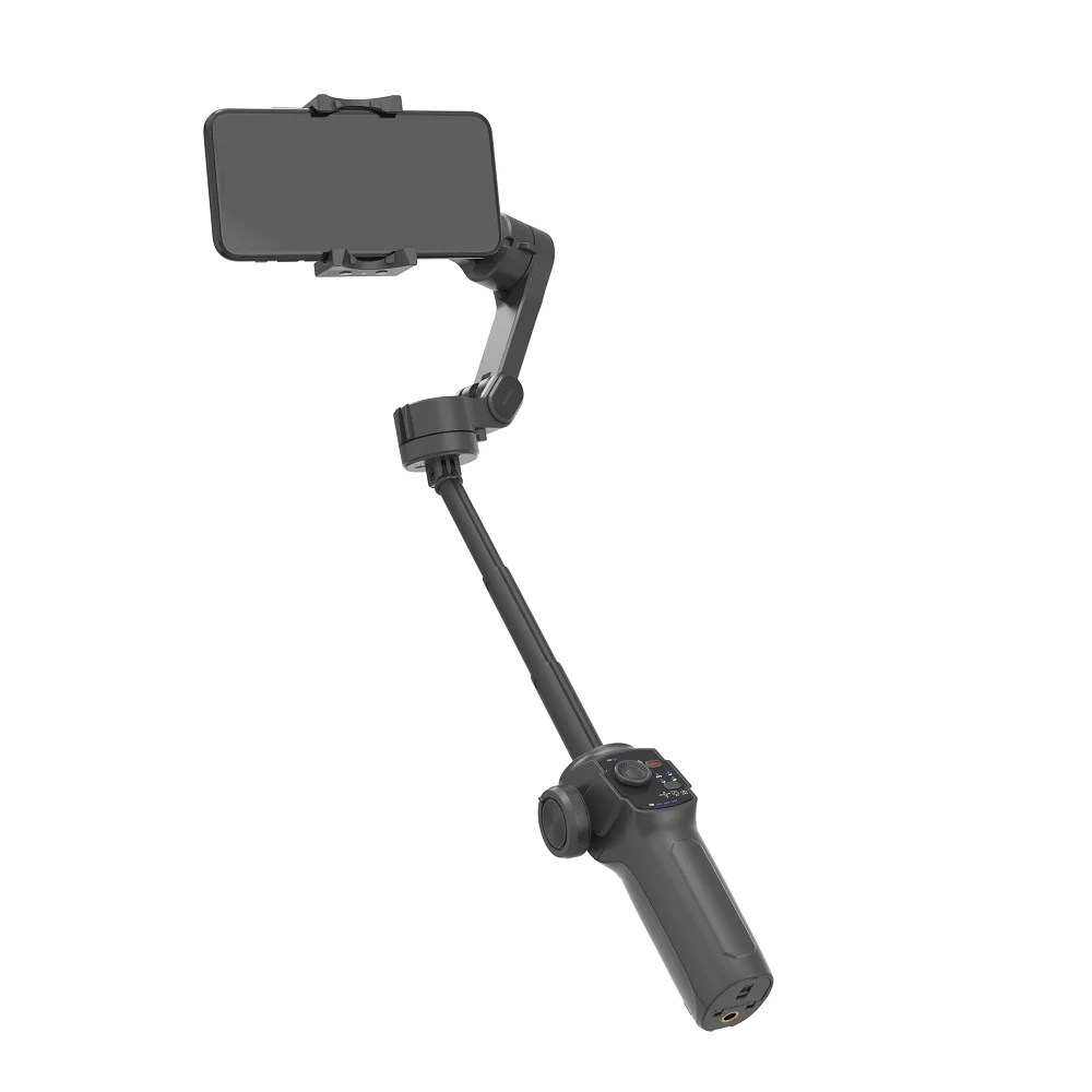  Techsuit - Telefon Gimbal, stabilizátor (L9) - Beépített Hosszabbító rúddal, összecsukható - Fekete-2