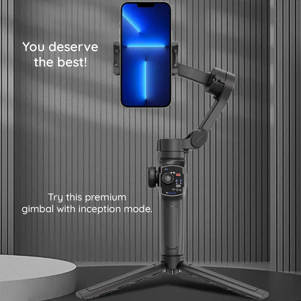  Techsuit - Telefon Gimbal, stabilizátor (L9) - Beépített Hosszabbító rúddal, összecsukható - Fekete-6