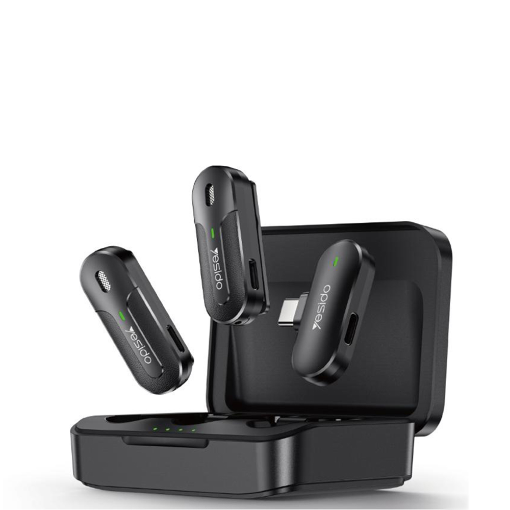 Vezeték nélküli Mikrofon 2 az 1-ben (KR17) - Type-C, 70mAh, 2.4GHz - Fekete Yesido-0