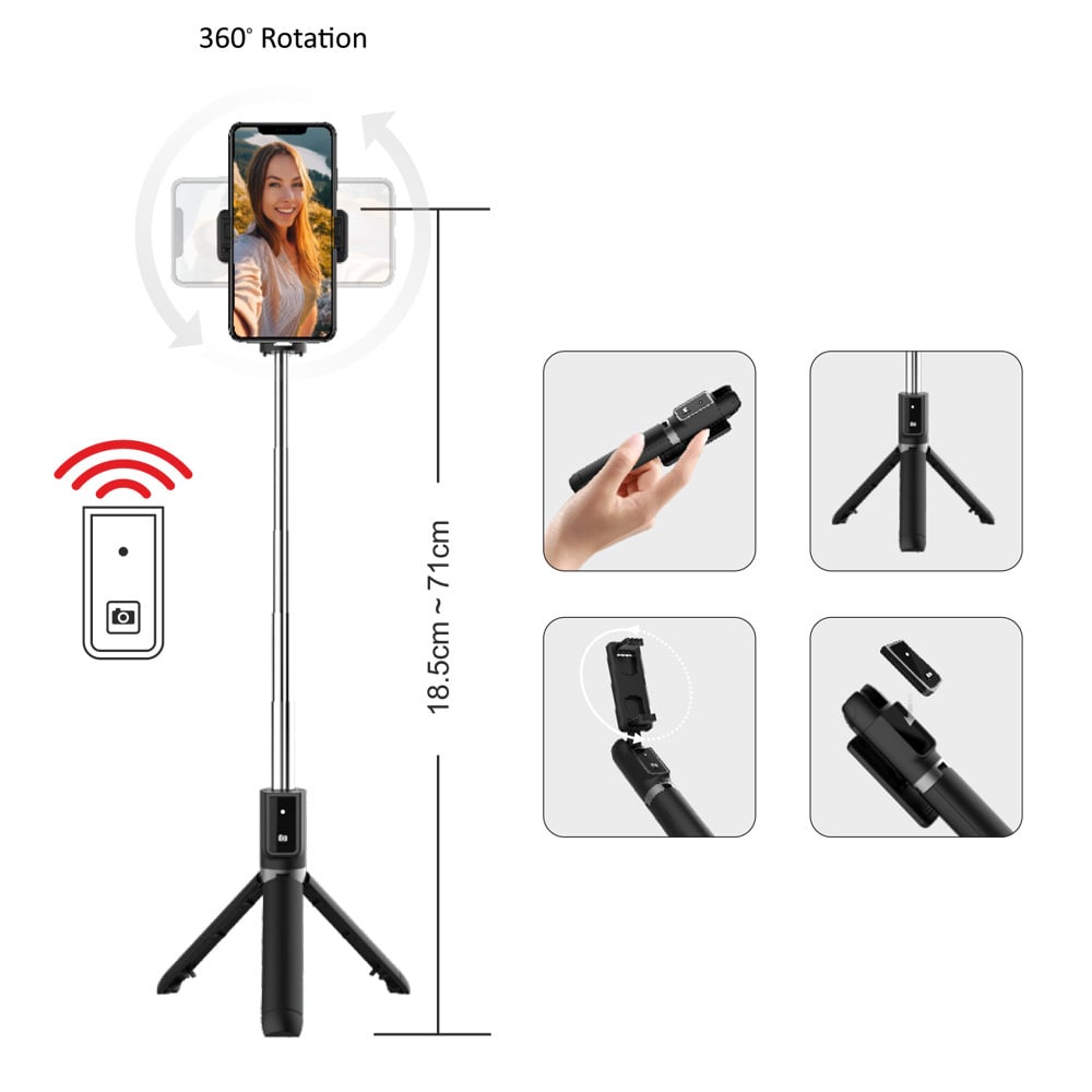 Blavec Selfie Stick Coco P04 tripod + távirányító 0,7 méter (SSCP04-TRB07) fekete-2