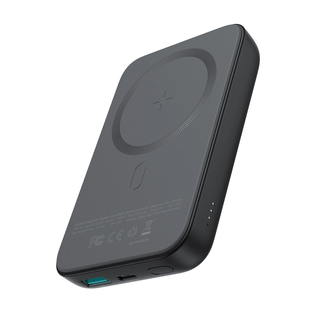 Joyroom JR-W020 20W 10000mAh MagSafe powerbank + USB-A - USB-C 0.25m kábel - fekete-1