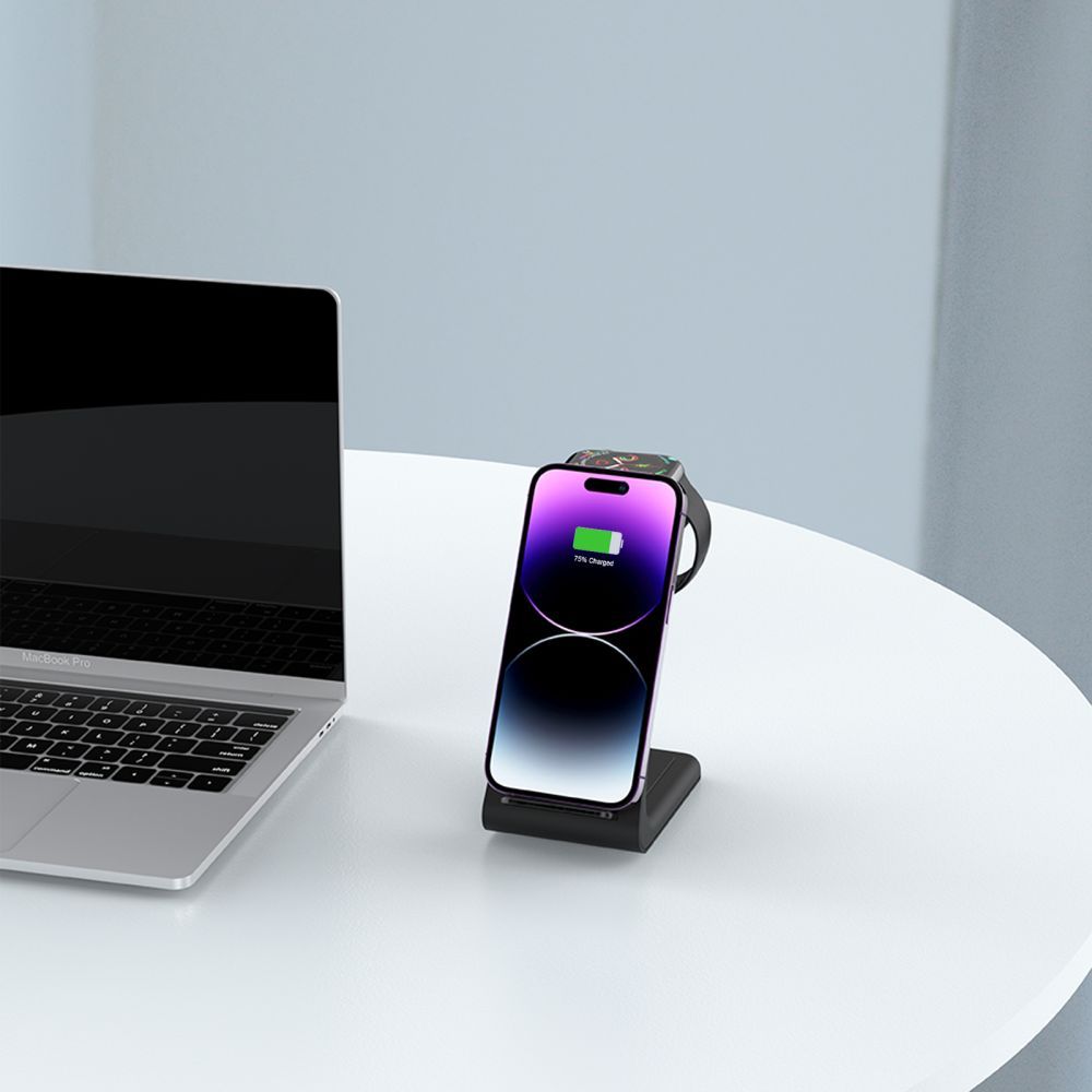 Tech-protect Qi15w-a36 3in1 Vezeték Nélküli Töltőállomás Apple Fekete-6