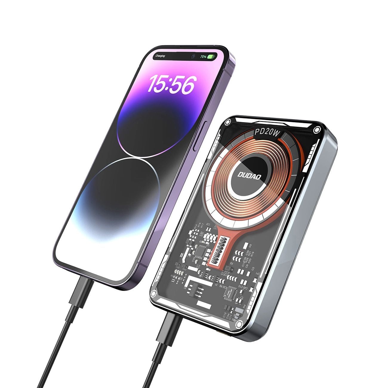 Dudao TGK1 powerbank MagSafe vezeték nélküli töltővel 20W 10000mAh fekete (TGK1-black) fekete-5
