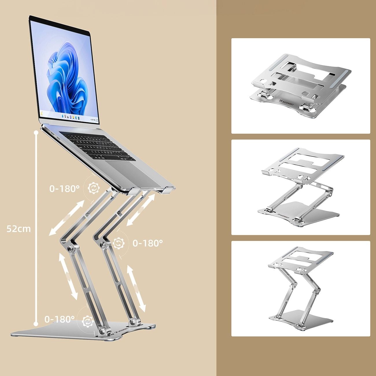 Wozinsky WRS-CPY75DSS alumínium laptop állvány - ezüst-12