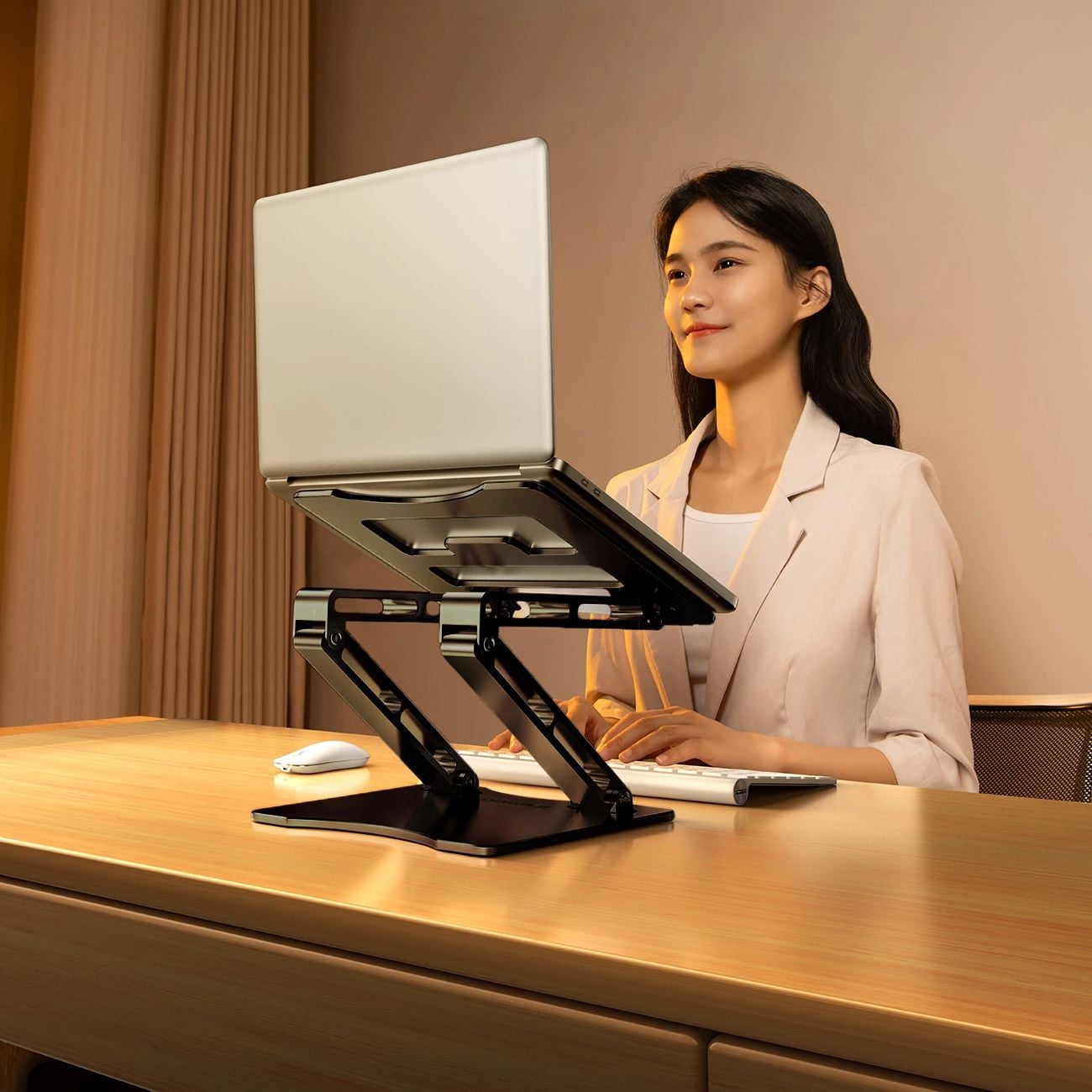 Wozinsky WRS-CPY75DSB Laptop Állvány Alumínium - Fekete-2