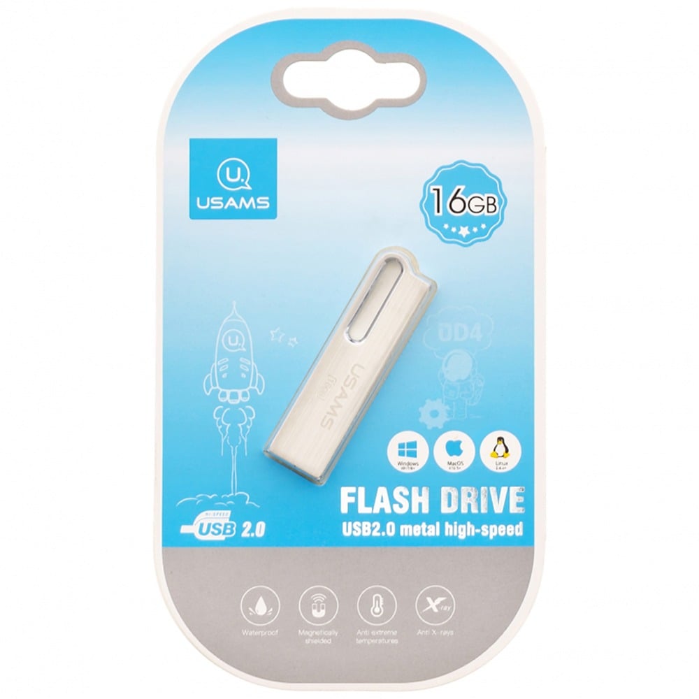  Usams - Memóriastick (US-ZB097) - Alumínium ötvözet, nagy sebességű USB flash drive 16 GB - Ezüst-1