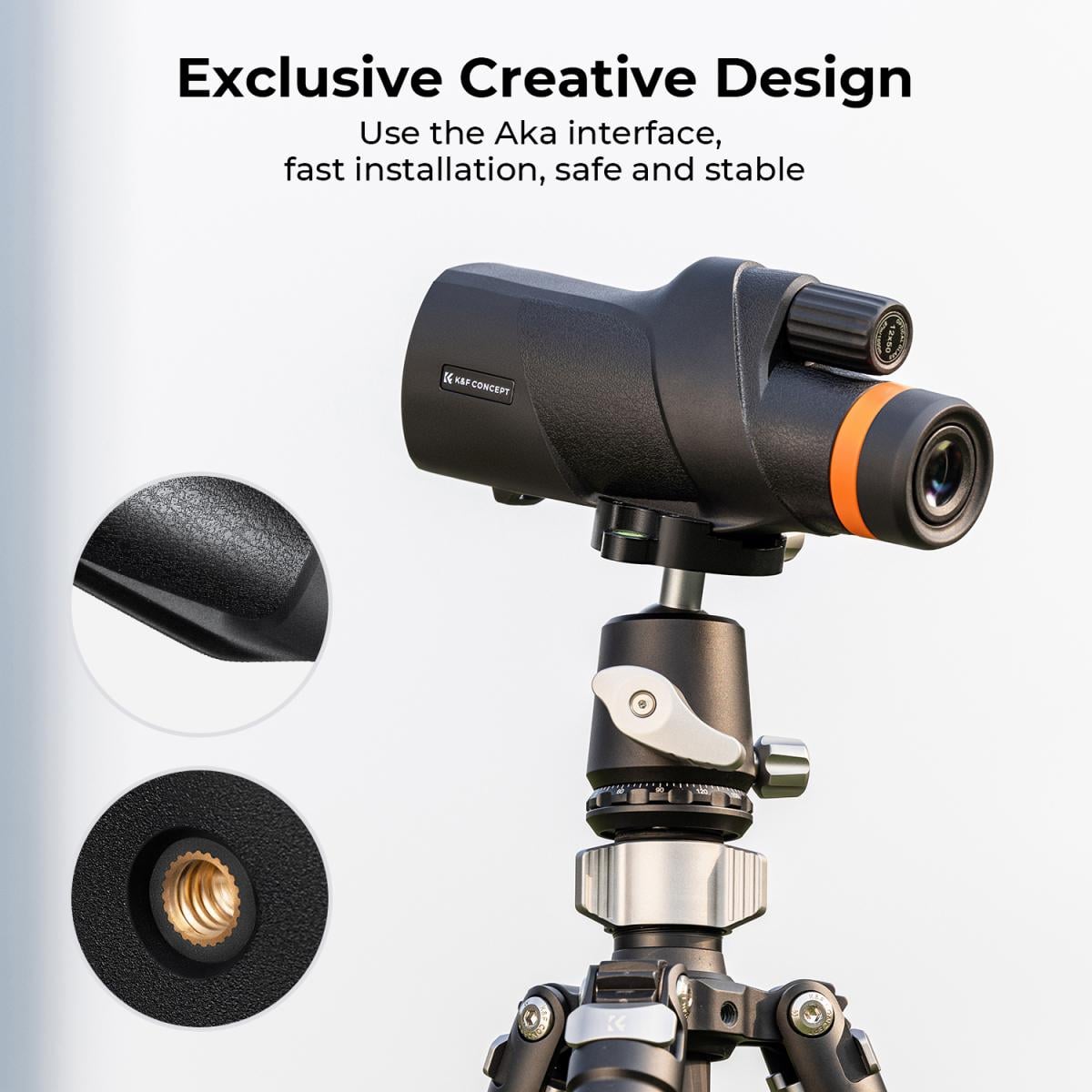 K&F Concept KF33.075 12x50 monokuláris távcső fekete,-1