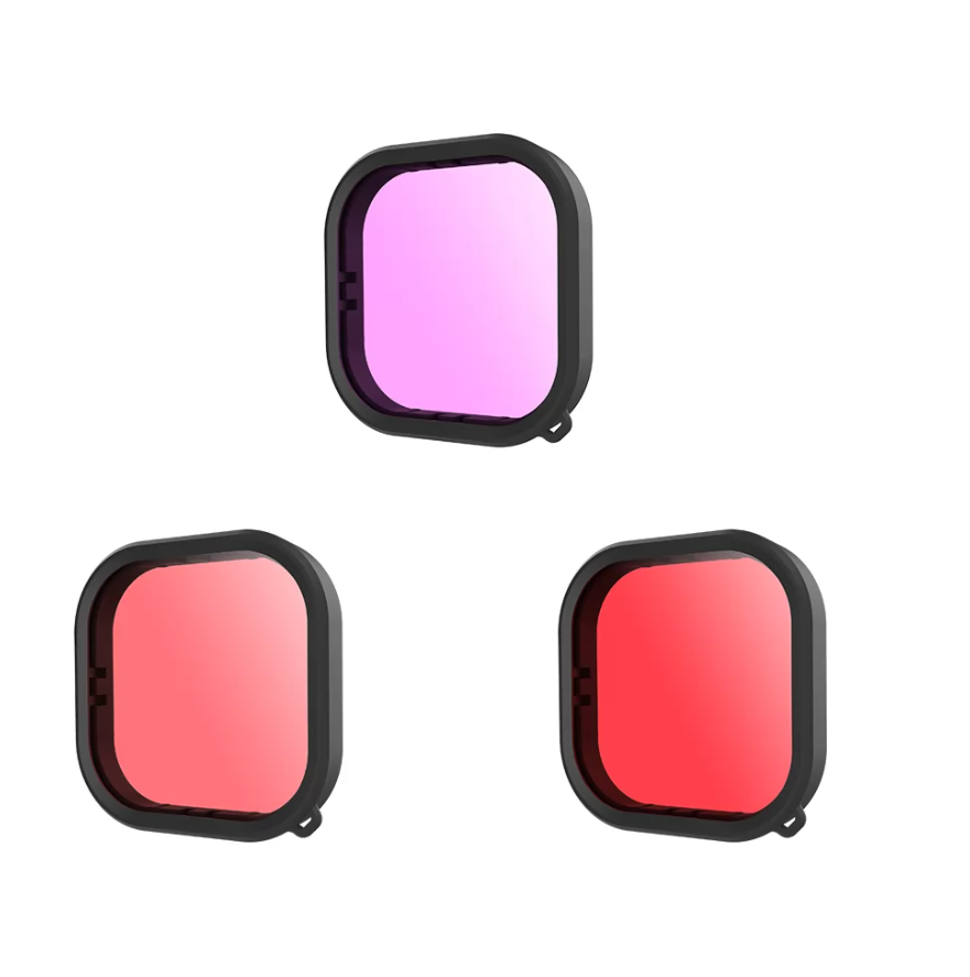 Vízálló szűrőkészlet Telesin GoPro Hero 9 / Hero 10 / Hero 11 / Hero 12 (GP-FLT-904) készülékekhez-0