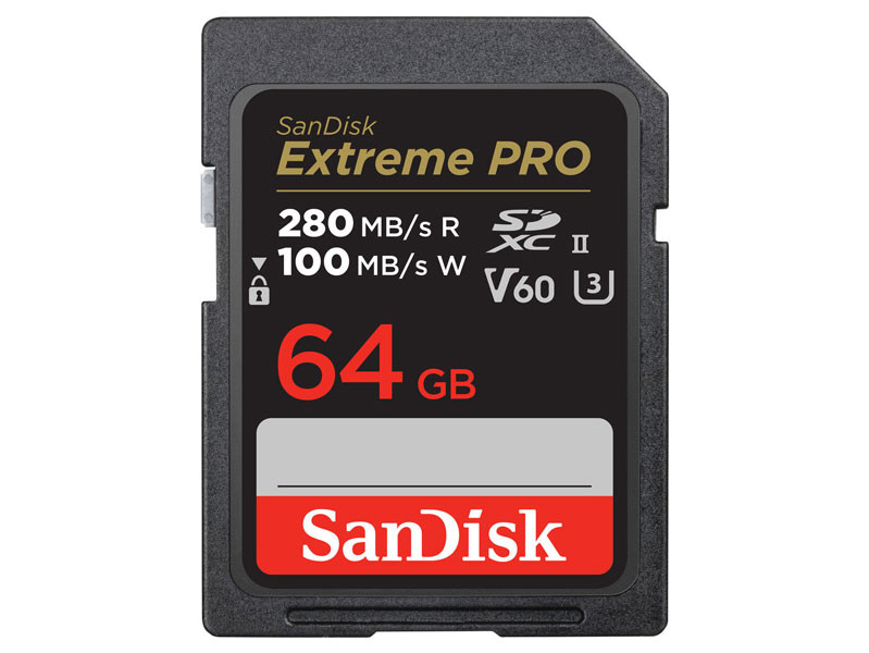 SanDisk 64GB SDXC Extreme Pro 280/100MB/s UHS-II C10 V60-0