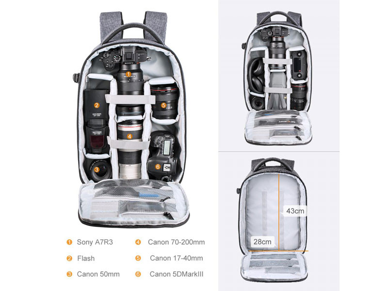 K&F Concept Beta Backpack 15 literes V2 hátizsák-4