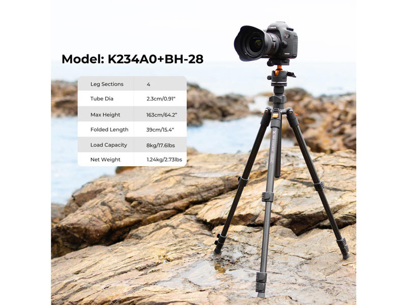 K&F Concept K234A0+BH-28L kamera állvány-5