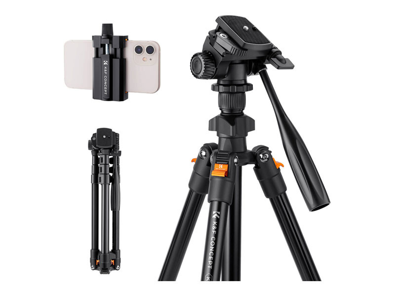 K&F Concept K234A0 állvány + videos fej + telefon tartó-3