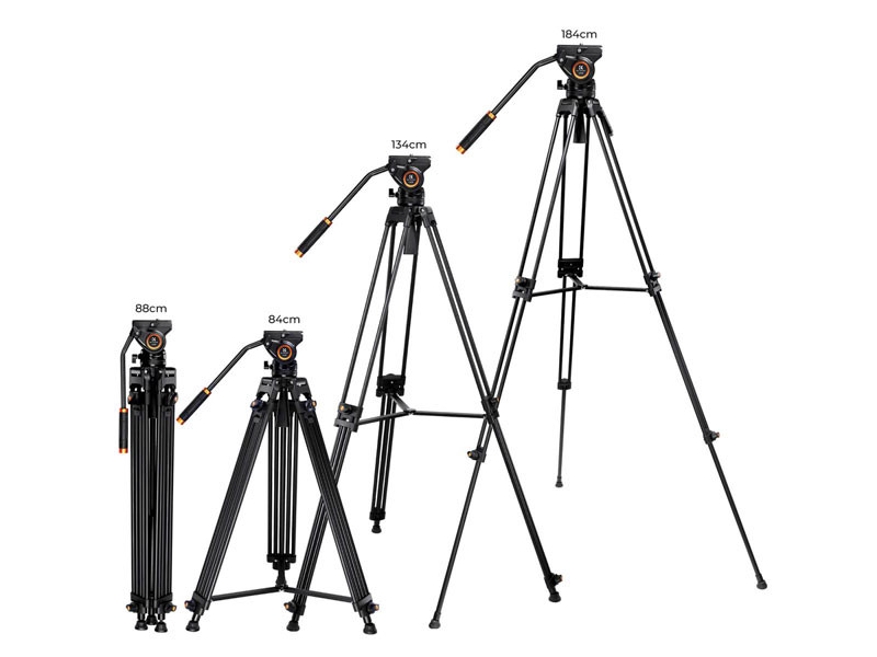 K&F Concept Alumínium kamera állvány 1,8m, fluid fejjel VA18+ VH081-2