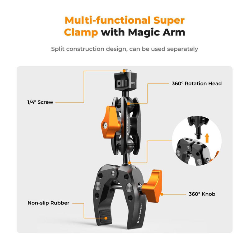 K&F Concept MS13 Super Clamp with Magic Arm-2