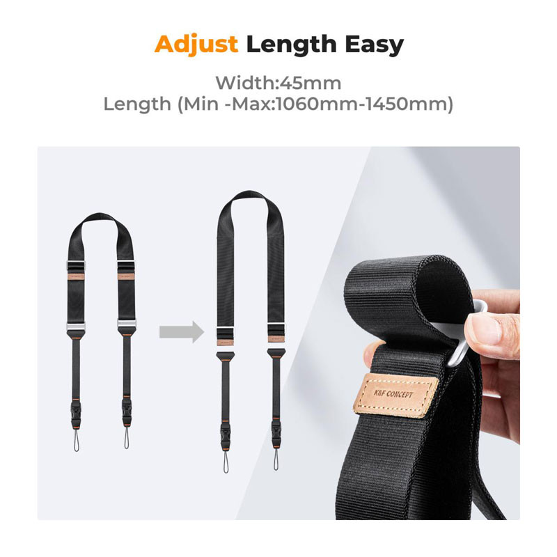 K&F Concept Duraflex Prémium nyakpánt (fekete)-1