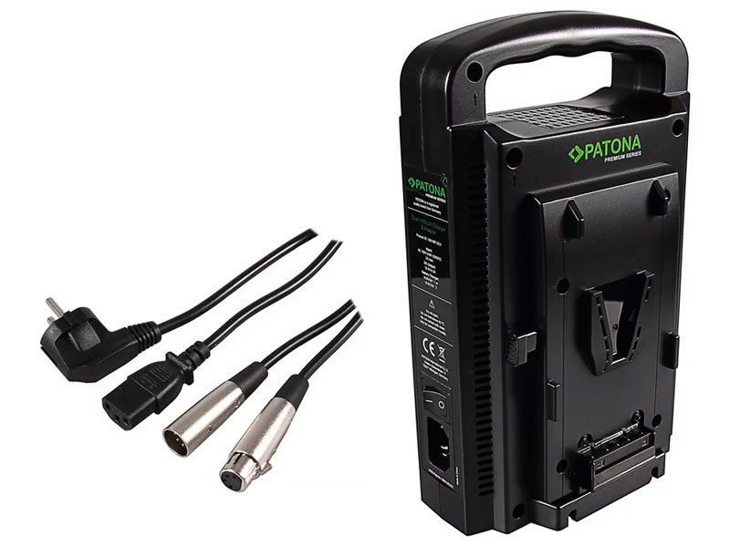 Patona DUAL V-Mount Töltő (Sony BP-95W BP-GL65 BP-190WS 4-Pin XLR kábellel)-3
