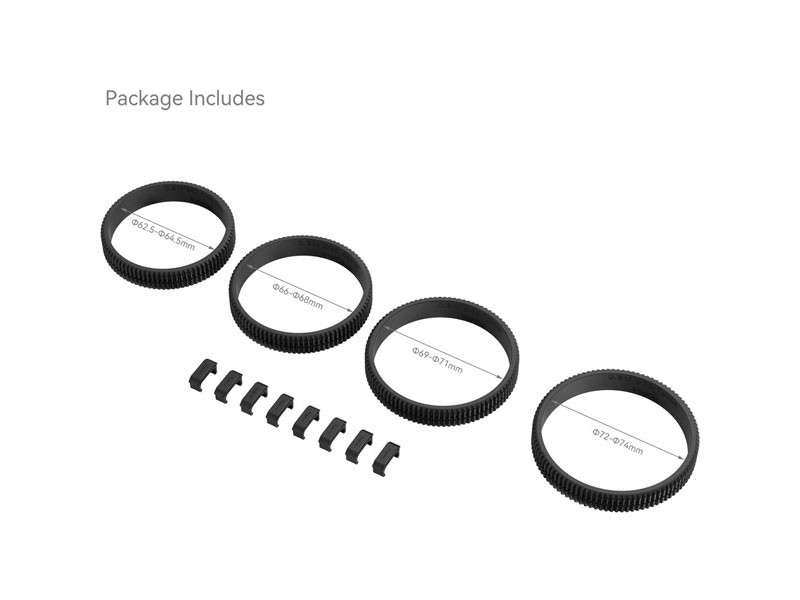 SmallRig 62.5-64.5mm / 66-68mm / 69-71mm / 72-74mm Seamless Focus Gear Ring kit 4186-3