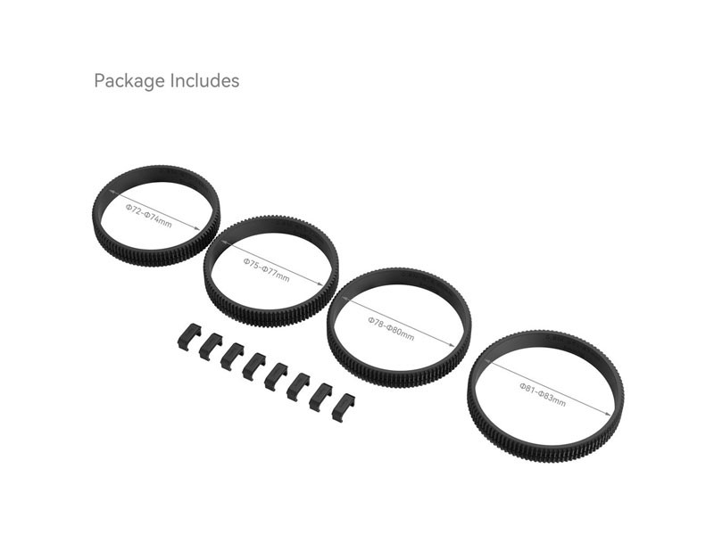 SmallRig 72-74mm / 75-77mm / 78-80mm / 81-83mm Seamless Focus Gear Ring kit 4187-3
