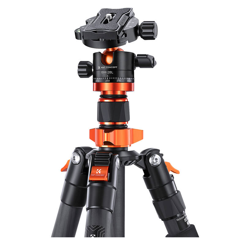 K&F Concept D255C4+BH-28L Tripod Gyors Cserelemez Készlettel-0
