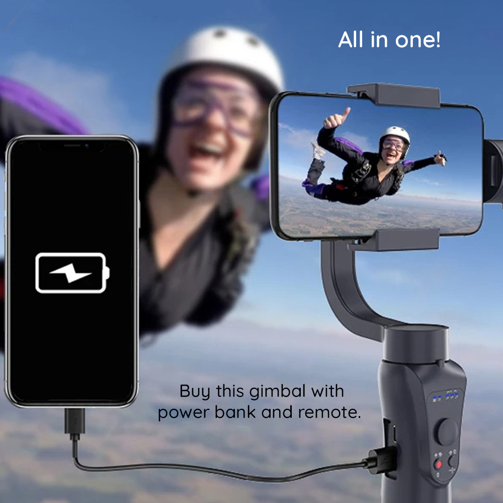  Techsuit - Telefon Gimbal (S5) - Kézi, automatikus arckövetéssel, távirányítóval, 360 fokban állítható, 3600mAh - Fekete-3