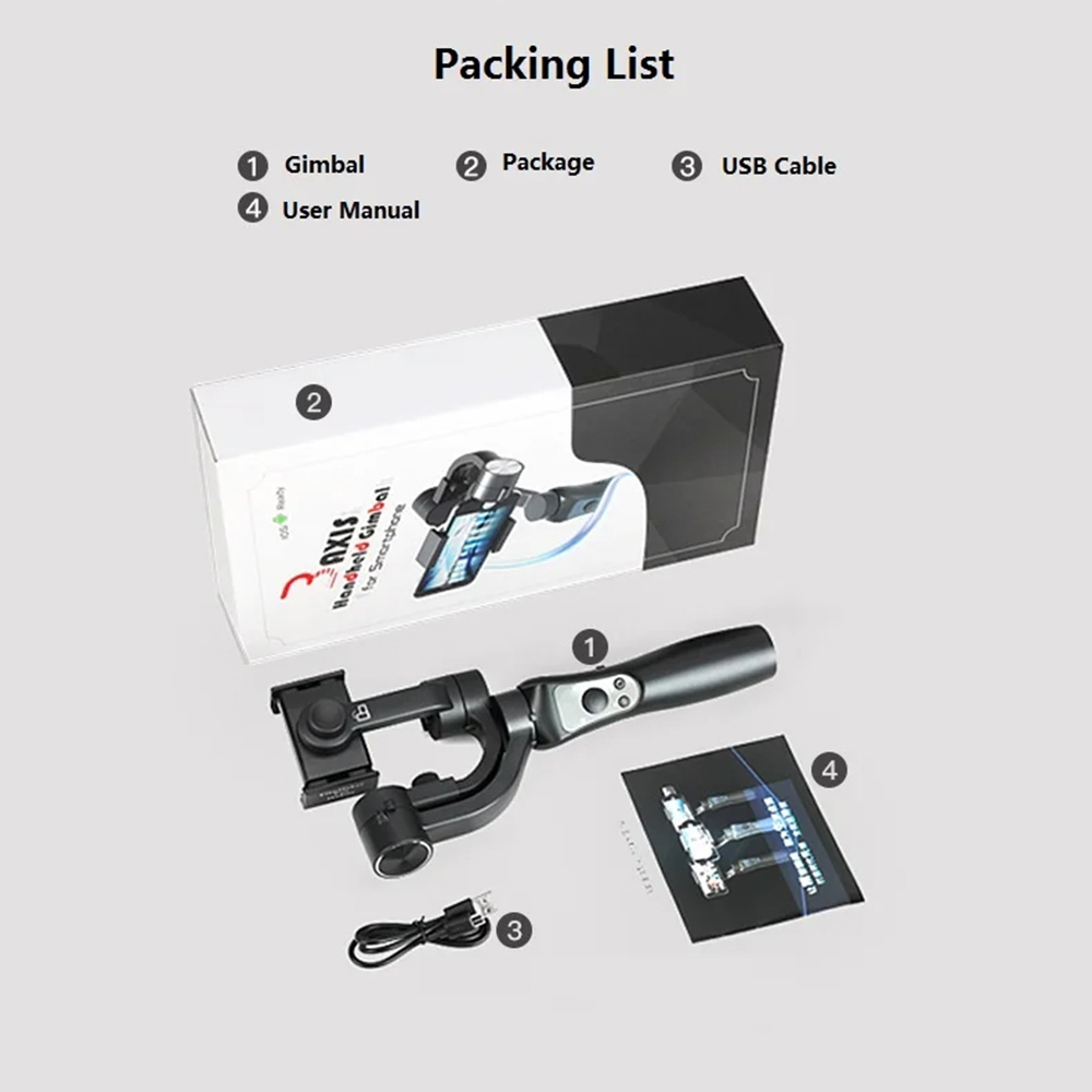  Techsuit - Telefon Gimbal (S5) - Kézi, automatikus arckövetéssel, távirányítóval, 360 fokban állítható, 3600mAh - Fekete-6
