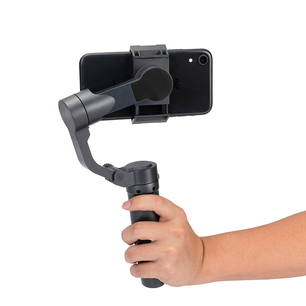  Techsuit - Telefon Gimball (F3) - 3 tengelyes stabilizátor, összecsukható, arckövetéssel és tárgykövetéssel, állvánnyal, távirányítóval, 2200mAh - Fekete-1