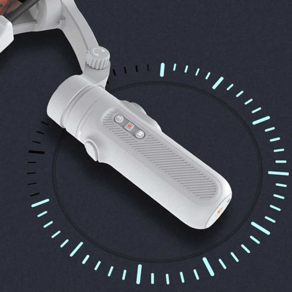 Techsuit - Telefon Gimbal (SK062) - 3 tengelyes, intelligens követés, automatikus kalibrálás, joystick, összecsukható, 2500mAh - Szürke-2