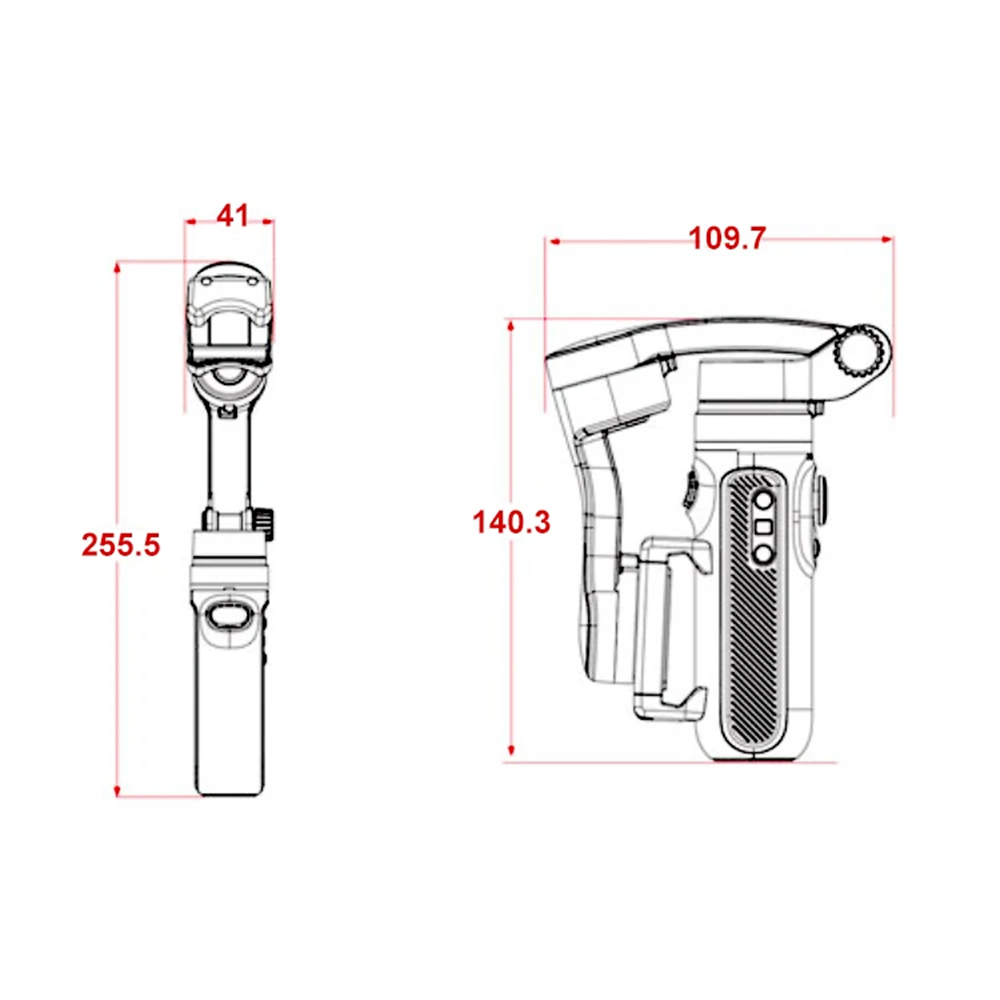 Techsuit - Telefon Gimbal (SK062) - 3 tengelyes, intelligens követés, automatikus kalibrálás, joystick, összecsukható, 2500mAh - Szürke-5