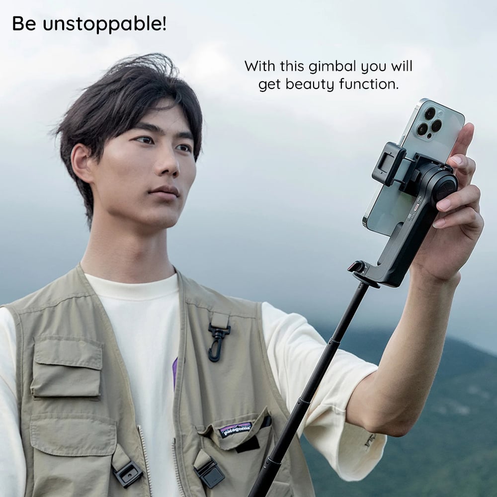  Techsuit - Telefon Stabilizátor (L7C Pro) - Bluetooth, Inception Mód, Szépítő Funkció, Állvány, 2000mAh - Szürke-6